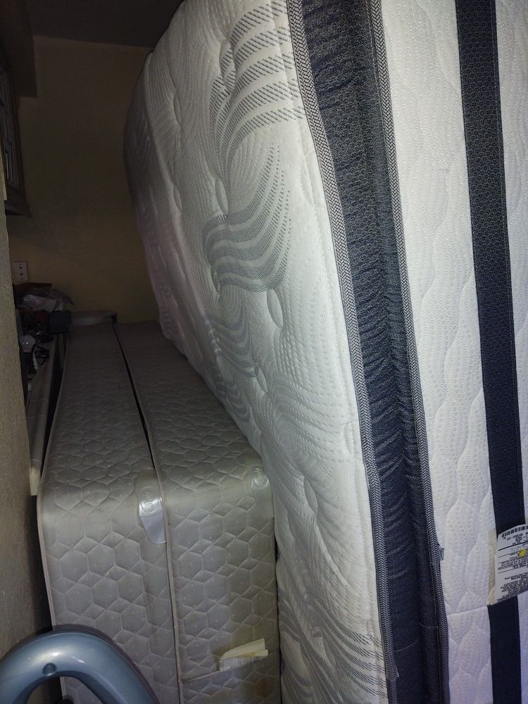 Cal king mattress and box spring, good condition