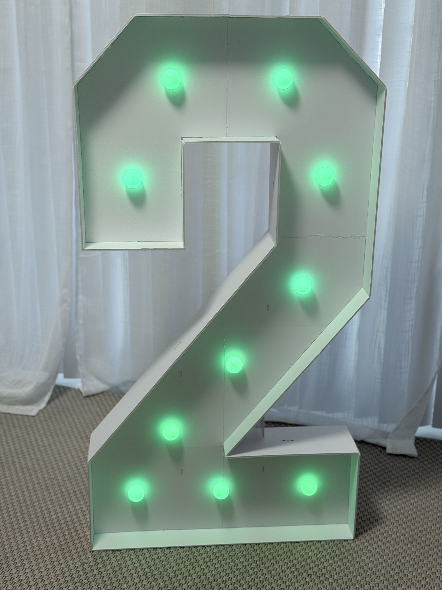 imprsv 4FT Colorful Marquee Numbers, 18 Colors Number 2, Light Up Numbers