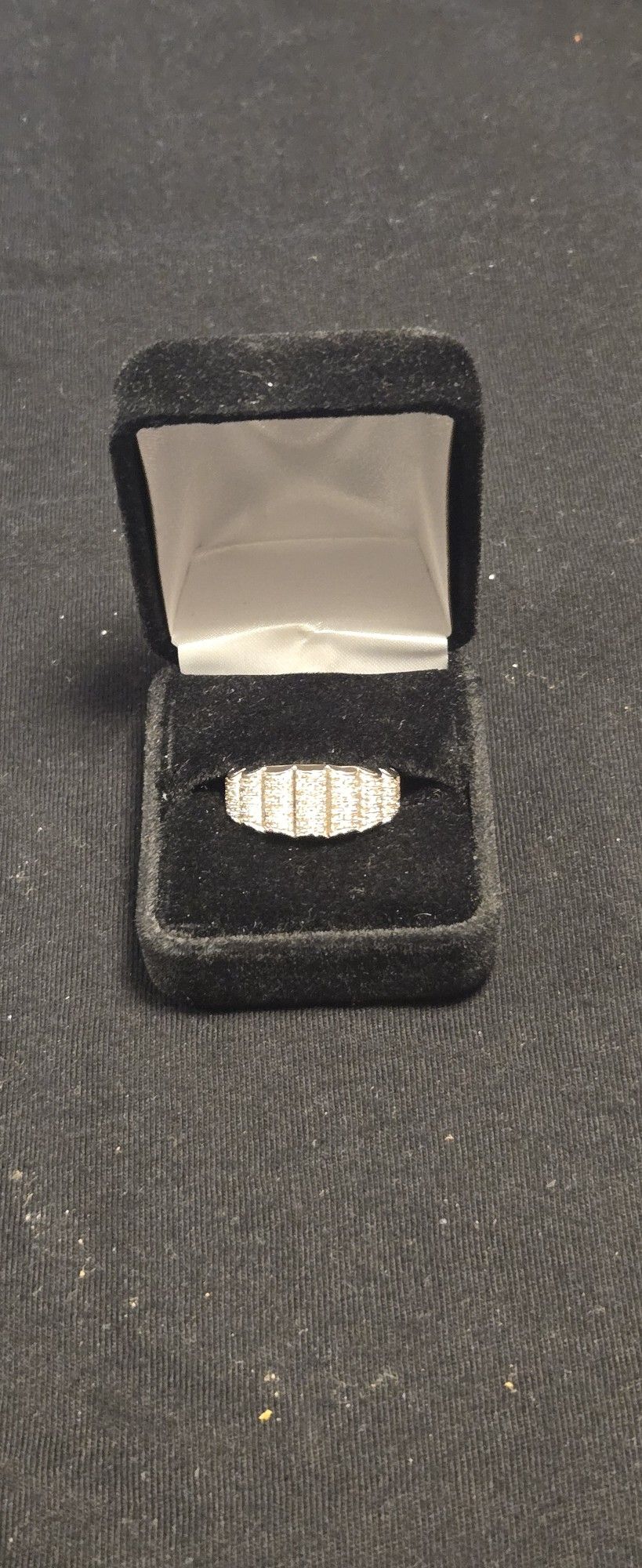 Solid 10k White Gold Natural Diamond Ring