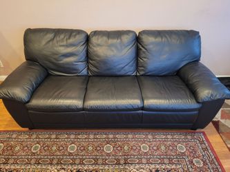 Black leather couch
