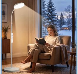 Morfone Light Therapy Lamp,Full Spectrum Sunlight Lamp,White 10 Color Temps (2700K-6500K), 5 Brightness Levels, Memory Function, 360-Degree Adjustable