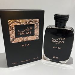 Rasasi Hawas Black 3.4 Oz  EDP Cologne For Men 
