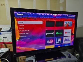 60" Panasonic TV with Roku system and remote