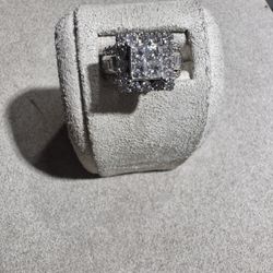 14k White Gold Engagement Ring 3 Carat Diamonds 