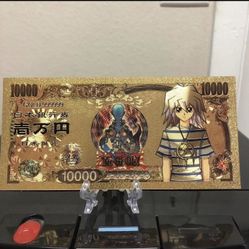 24k Gold Foil Plated Bakura Ryou Yu-Gi-Oh! (Anime) Banknote