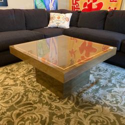  Square Satin Wood with Inlay Top Coffee Table