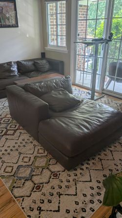 Vintage Leather Couch with chaise