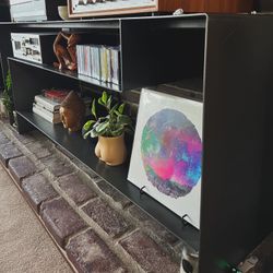 Modern Industrial Metal Media Console