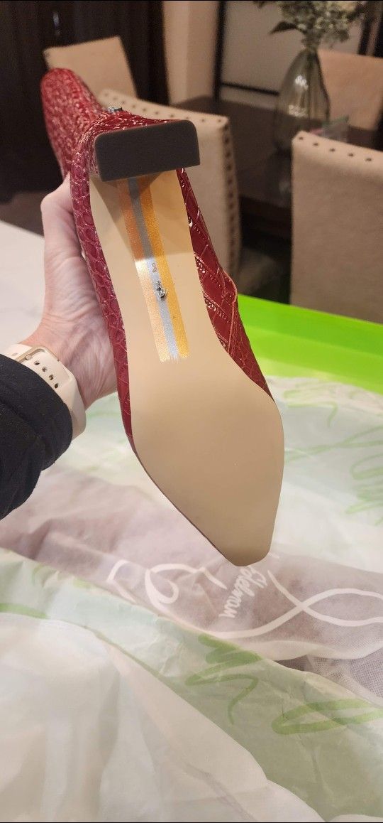 Sam Edelman Sylvia Crocodile Embossed Leather Boots  & Accessories