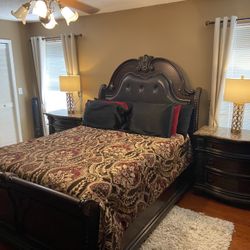 Solid Mahogany 10 Pc Queen Bedroom Suite
