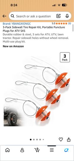 3-Pack Sidewall Tire Repair Kit for ATV SXS
