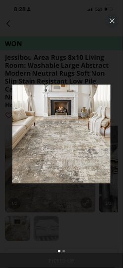 8x10 Washable Neutral Area Rug – Like New