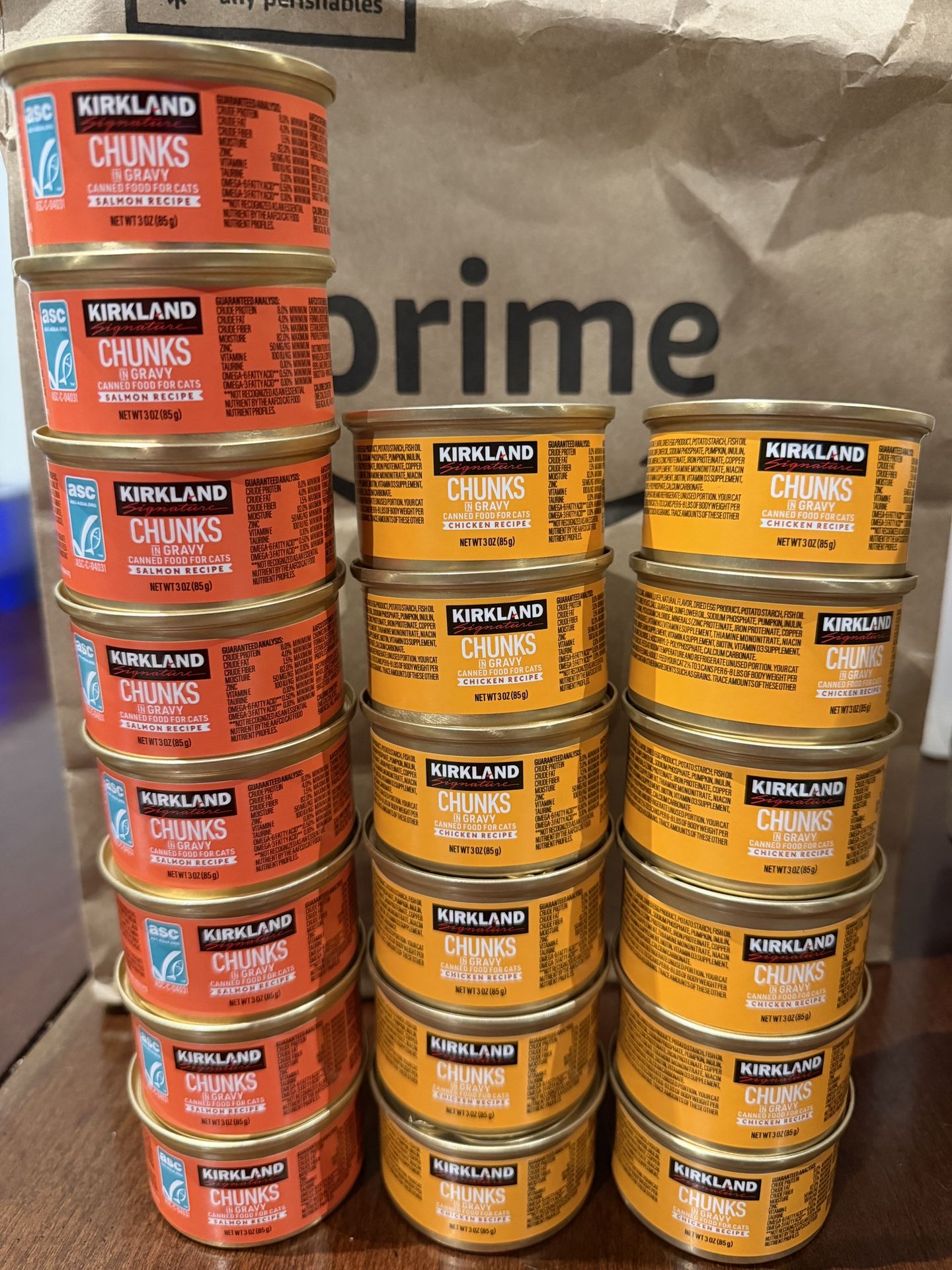 Kirkland Signature Cat Food Cans - Salmon & Chicken Chunks in Gravy