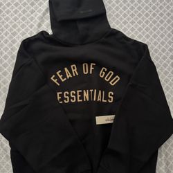 NWT Large Fear Of God  Essentials Black fleece hoodie 