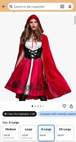 New! Little Red Riding Hood Halloween Costume