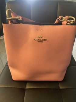 Pink Leather Coach Bucket Bag