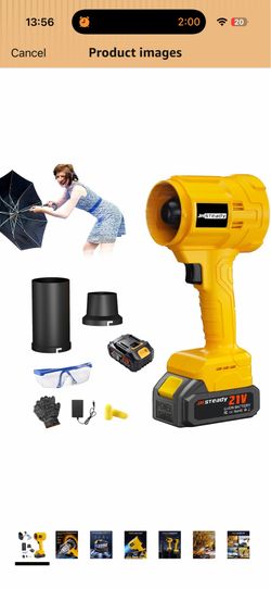 21V Cordless Leaf Blower with 2 x 4.0Ah Batteries, Brushless Lightweight Handheld Blower with Detachable Air Nozzle, 2-Speed Turbo for Lawn, Patio, Ya