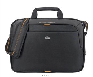 Slim Briefcase for 15.6" Laptop - Black/Orange