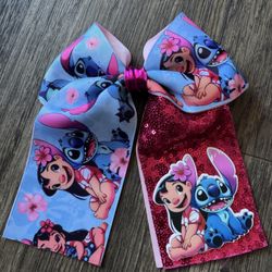 Stitch And Lilo Hand Made Bow 