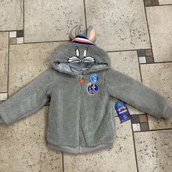 NWT Space Jam Fleece Hoodie Jacket Size 4T