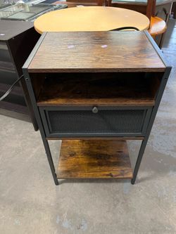 Industrial style nightstand (in store)