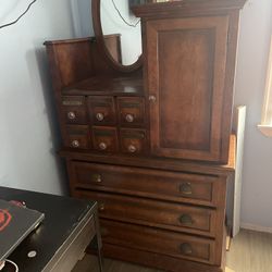 Vintage Dresser Wardrobe Bureau Solid Wood