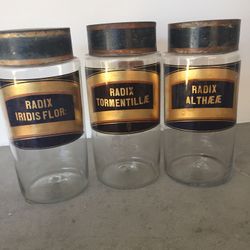 Antique Apothecary Glass Jar Set