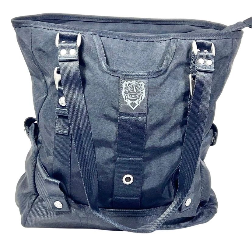 Vintage Oakley Voltage Tote Bag 2.0 Black Metal Vertical Y2K Messenger Shoulder