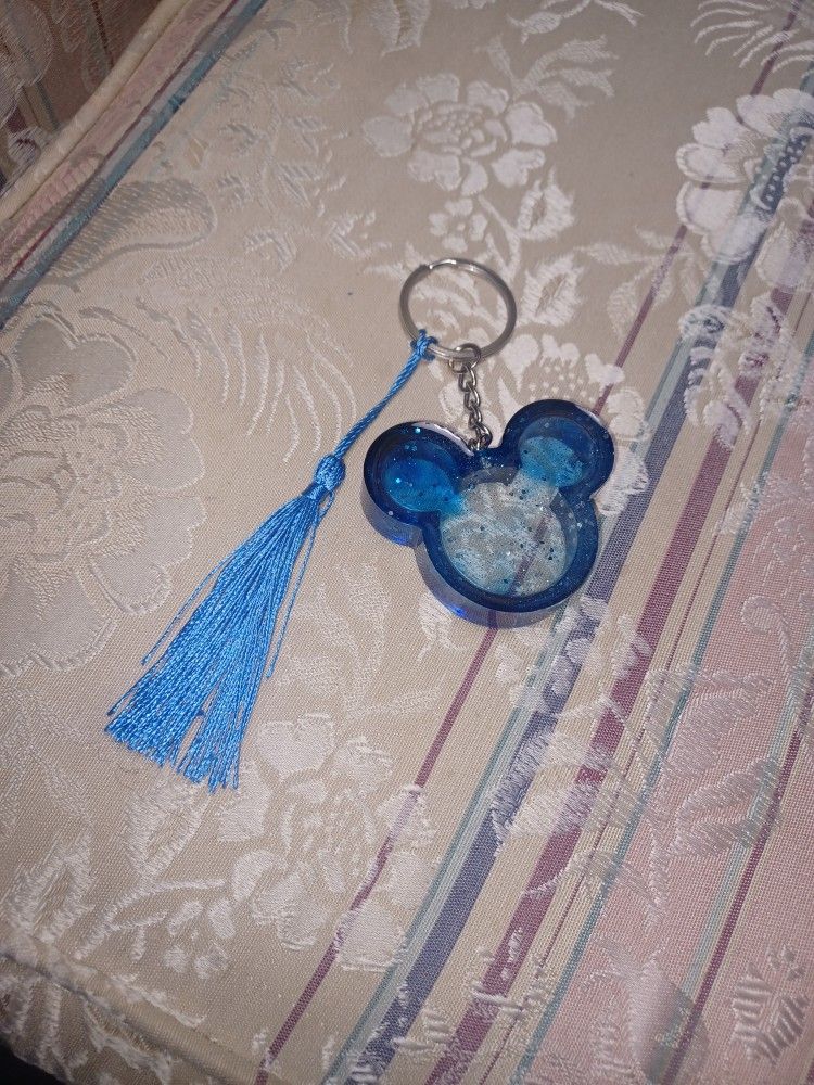 Blue Mickey Mouse Ear Keychain Design Handmade