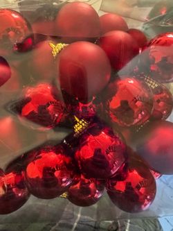 Red Christmas Ball Ornaments Set