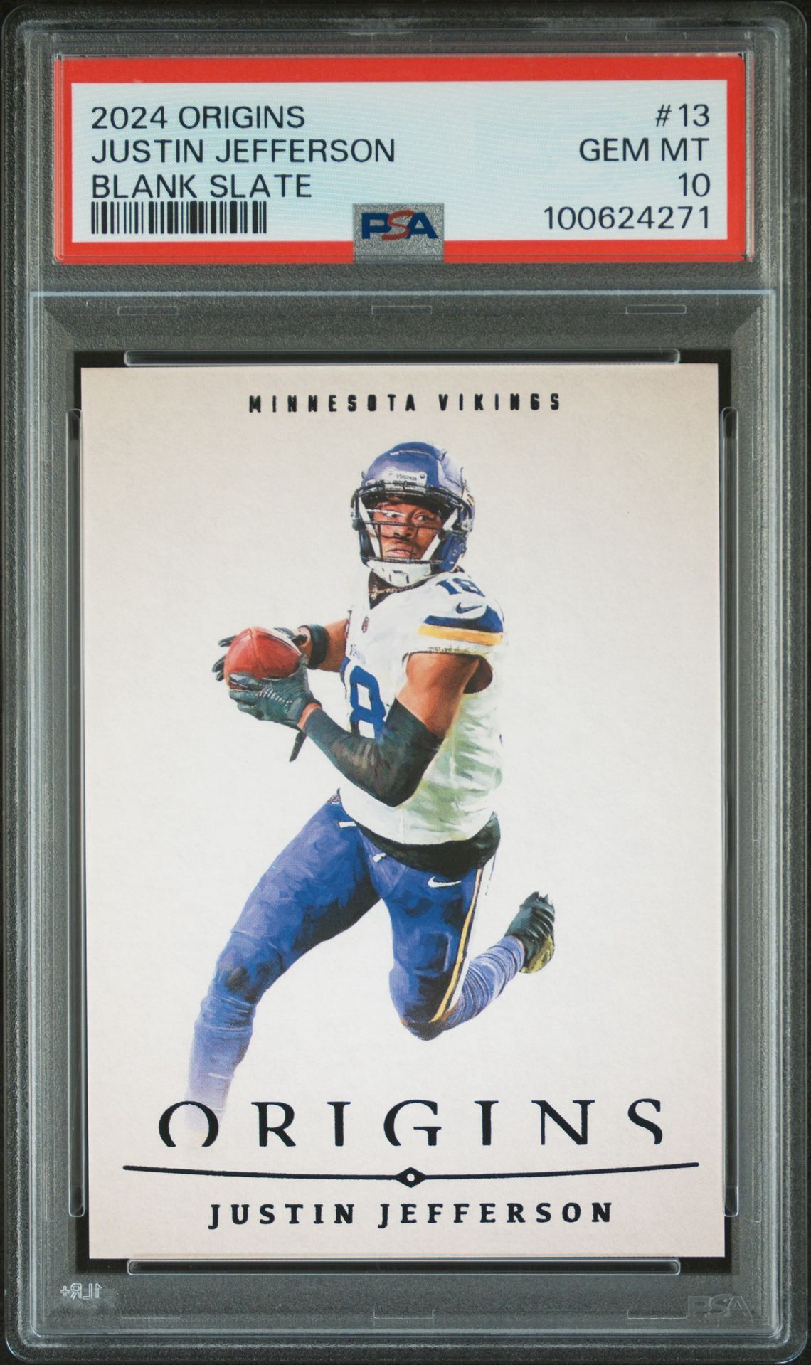 2024 Origins Justin Jefferson Blank Slate #13 PSA 10 Vikings POP 1!