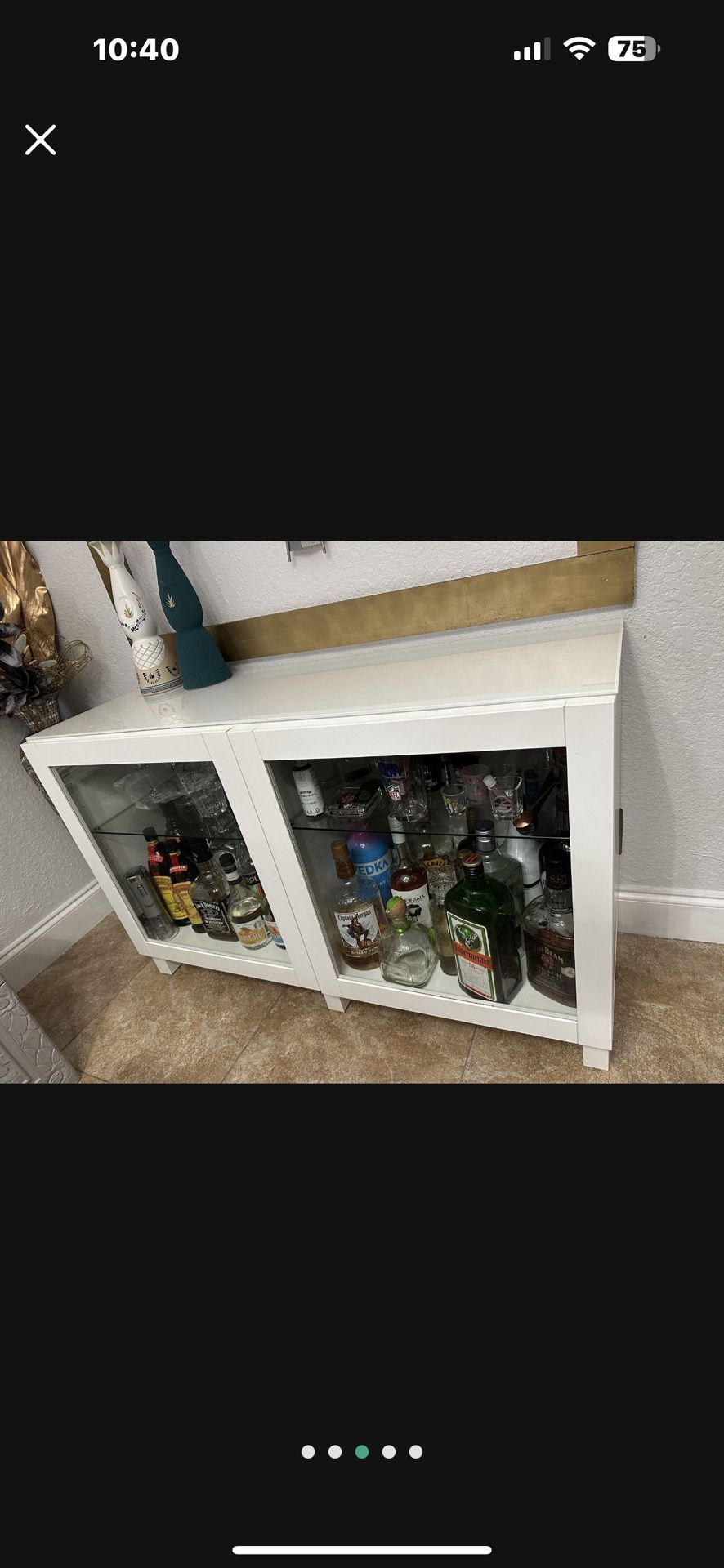 Cabinet With Glass Doors And Glass Shelves In Great Shape
