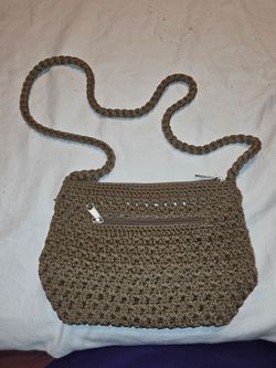 Crochet Crossbody Bag with Zipper