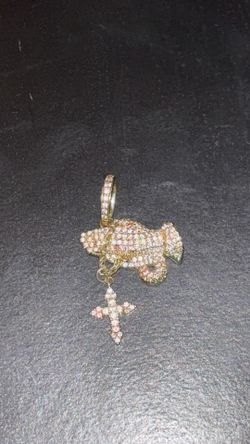 Praying hands with cross pendant