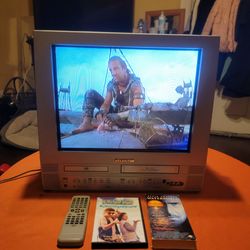 Sylvania 20" CRT Triple Play TV/DVD/VCR VHS Combo With Original Remote