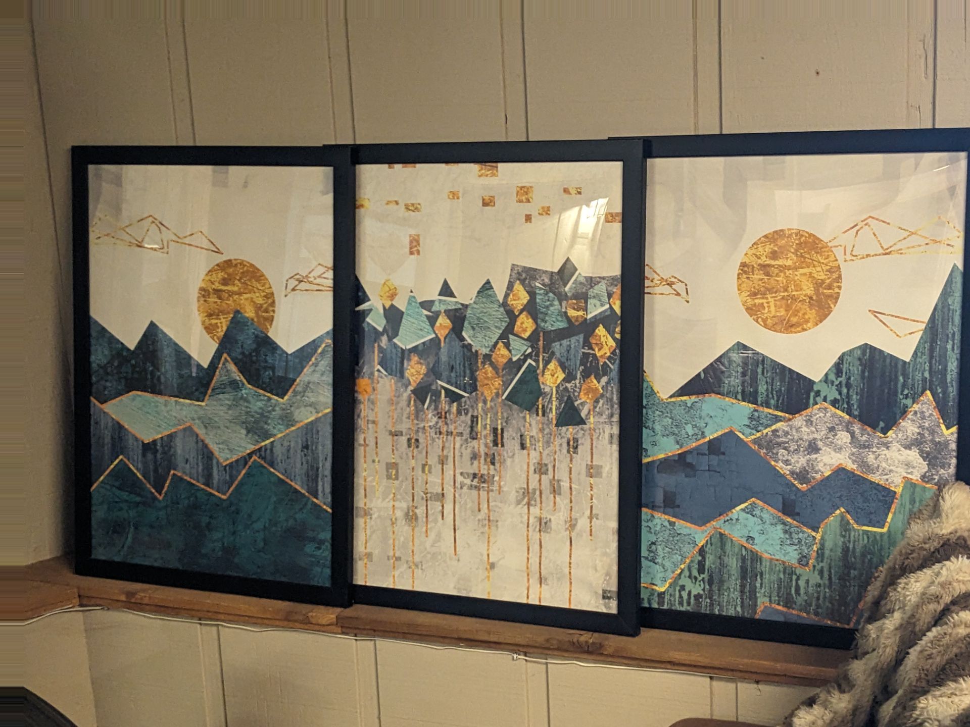 Framed mountain art