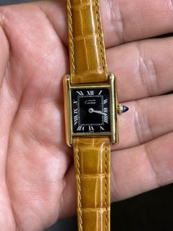 Cartier de must vintage mint manual wind buy sale trade box papers gold silver Rolex 10k 14k 18k 22k 24k