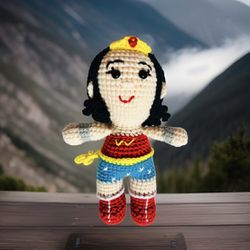 Wonder woman Crochet Doll PLUSH figure toy Amigurumi handmade NEW-USA seller