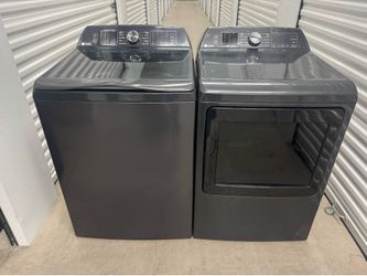 GE Profile washer and electric dryer