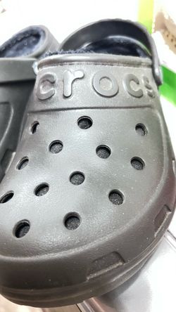 Black Fur Lined Crocs
