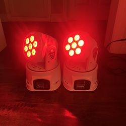 2 Mini led Dj Lights Moving Heads Sound Activated White