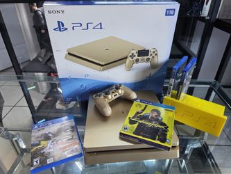 PLAYSTATION 4 SLIM GOLD 4 JUEGOS A ELEGIR UN MANDO 