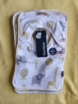 Gerber Baby Bibs 8-Pack Safari Print