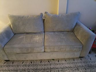 Gray Two-Seat Sofa pullout mattress