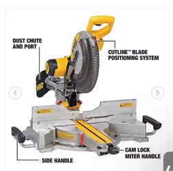DEWALT 15 Amp Corded 12 in. Double Bevel Sliding Compound Miter Saw with XPS technology, Blade Wrench and Material Clamp