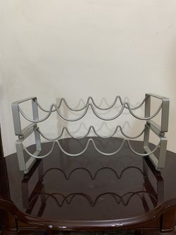 Silver Metal Stacking Wine Racks w/Legs