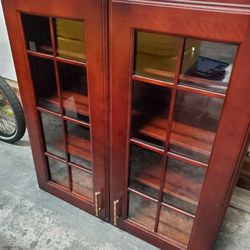 Beautiful Cabinet with glass doors to Display Plates, Glass cups, coffee Cups, Medicine, or Just Storage $79 OBO