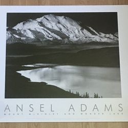 Ansel Adams - Mount McKinley and Wonder Lake - Poster Print 30 x 24