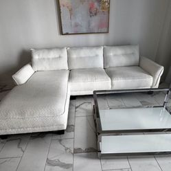 Sofa with Chaise white. Price Including Delivery 