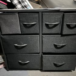 Wide Fabric Dresser for Storage and Organization, Black (8-Drawers)